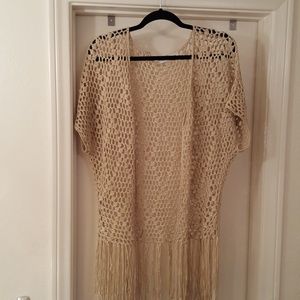 Fringed Crochet Shrug